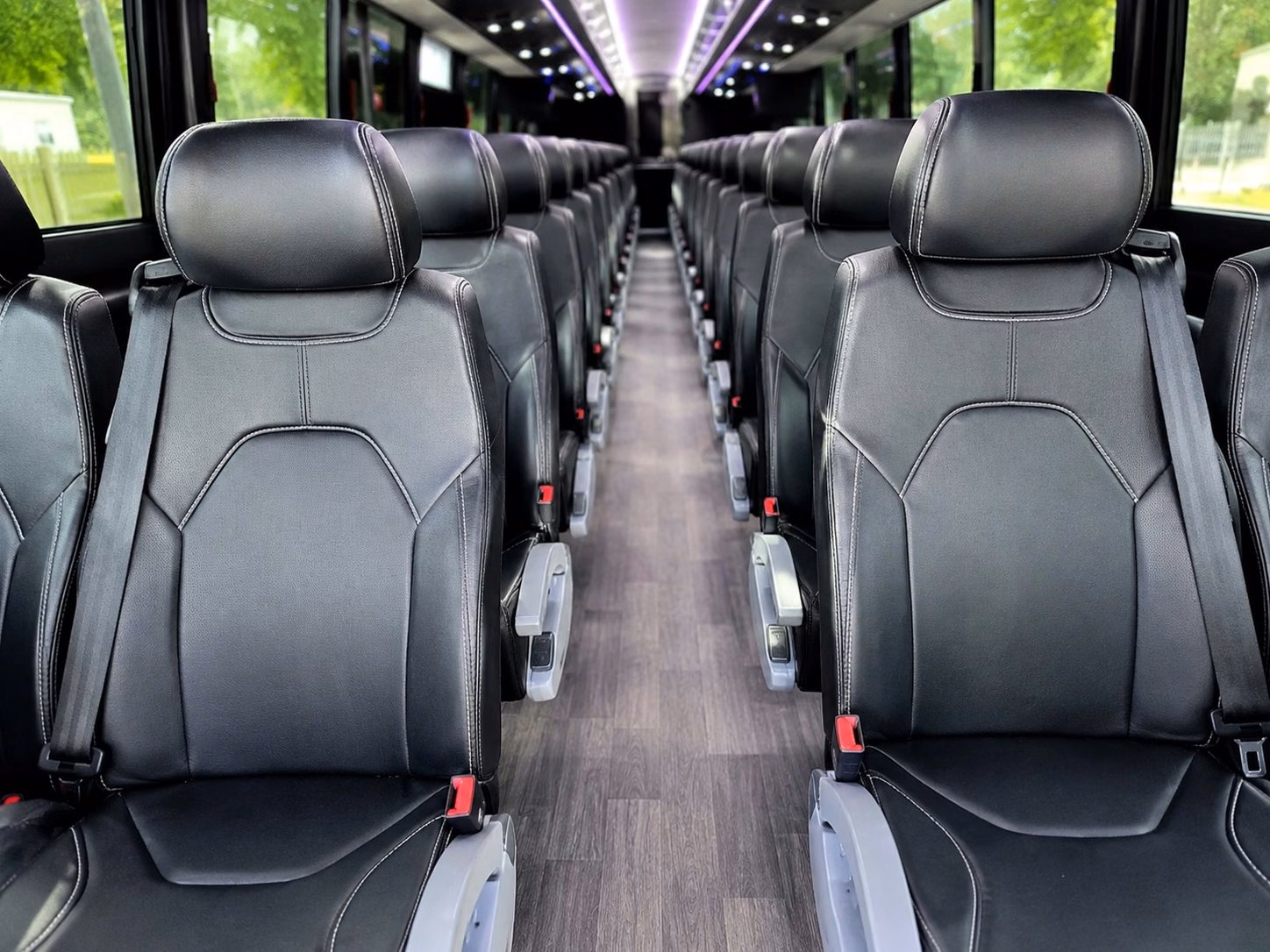 56 passenger charter bus inside